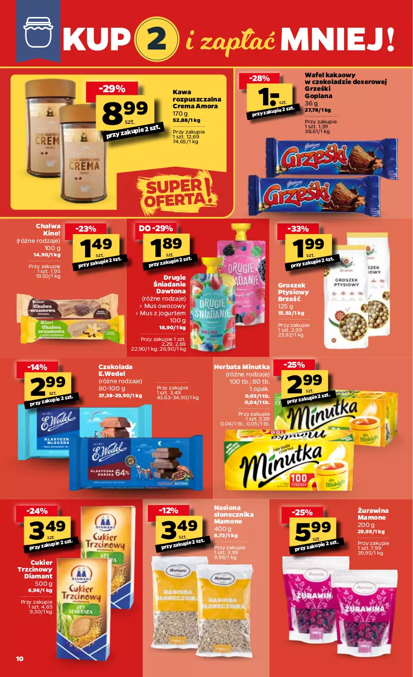 Gazetka promocyjna Netto - Oferta Tygodnia - ważna 18.01 do 23.01.2021 - strona 10 - produkty: Chałwa, Cukier, Cukier trzcinowy, Czekolada, Dawtona, Deser, Diamant, Goplana, Groszek, Groszek ptysiowy, Grześki, Herbata, Jogurt, Kakao, Kawa, Kawa rozpuszczalna, LANA, Mus, Ser