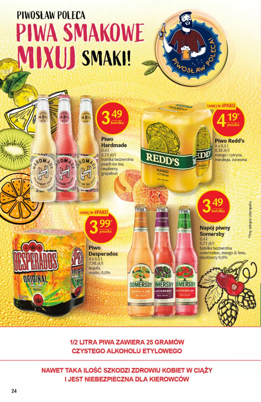 Gazetka promocyjna Delikatesy Centrum - Gazetka DC09 - ważna 03.03 do 09.03.2022 - strona 24 - produkty: Desperados, Gra, Ice tea, Mango, Melon, Napój, Piwo, Redd's, Somersby, Tequila