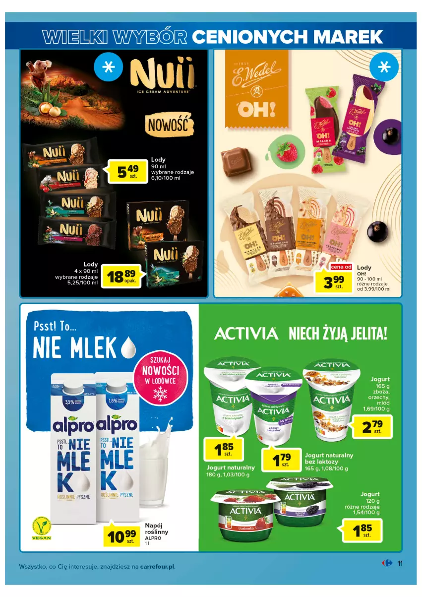 Gazetka promocyjna Carrefour - Gazetka Wielki wybór cenionych marek - ważna 02.08 do 13.08.2022 - strona 11 - produkty: Lody, Napój