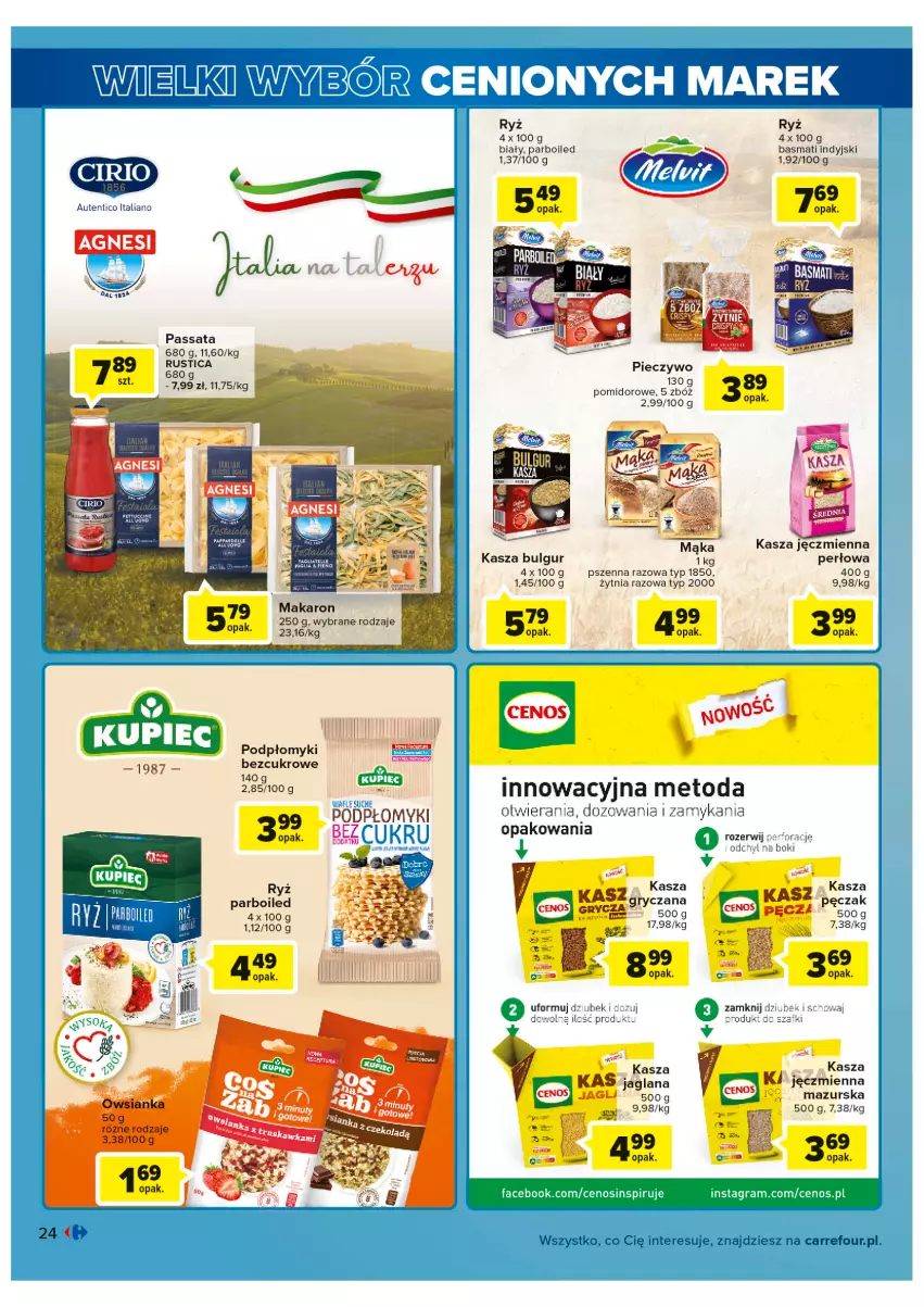 Gazetka promocyjna Carrefour - Gazetka Wielki wybór cenionych marek - ważna 02.08 do 13.08.2022 - strona 24 - produkty: Bulgur, Cenos, Fa, Gra, Gry, Kasza, Kasza jaglana, Kasza jęczmienna, LANA, LG, Makaron, Piec, Pieczywo, Ryż, Ryż parboiled