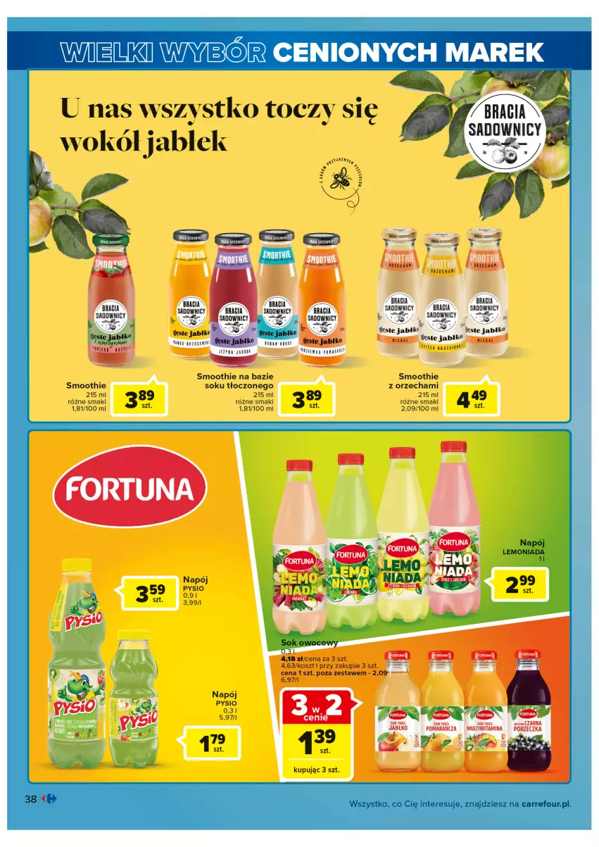 Gazetka promocyjna Carrefour - Gazetka Wielki wybór cenionych marek - ważna 02.08 do 13.08.2022 - strona 38 - produkty: Fa, Kokos, Lemoniada, Napój, Por, Smoothie, Sok