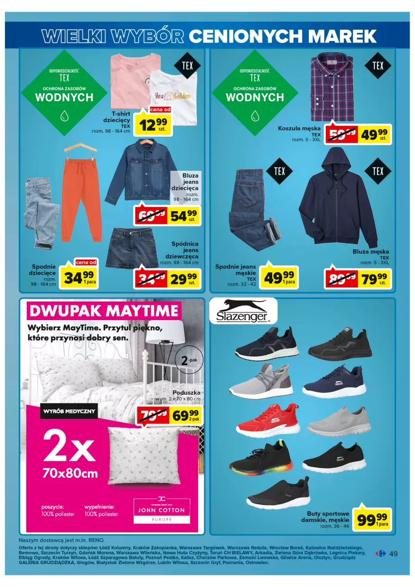 Gazetka promocyjna Carrefour - Gazetka Wielki wybór cenionych marek - ważna 02.08 do 13.08.2022 - strona 49 - produkty: Bluza, Buty, Dzieci, Gry, Poduszka, Por, Spódnica, Spodnie, Spodnie jeans, Sport, T-shirt