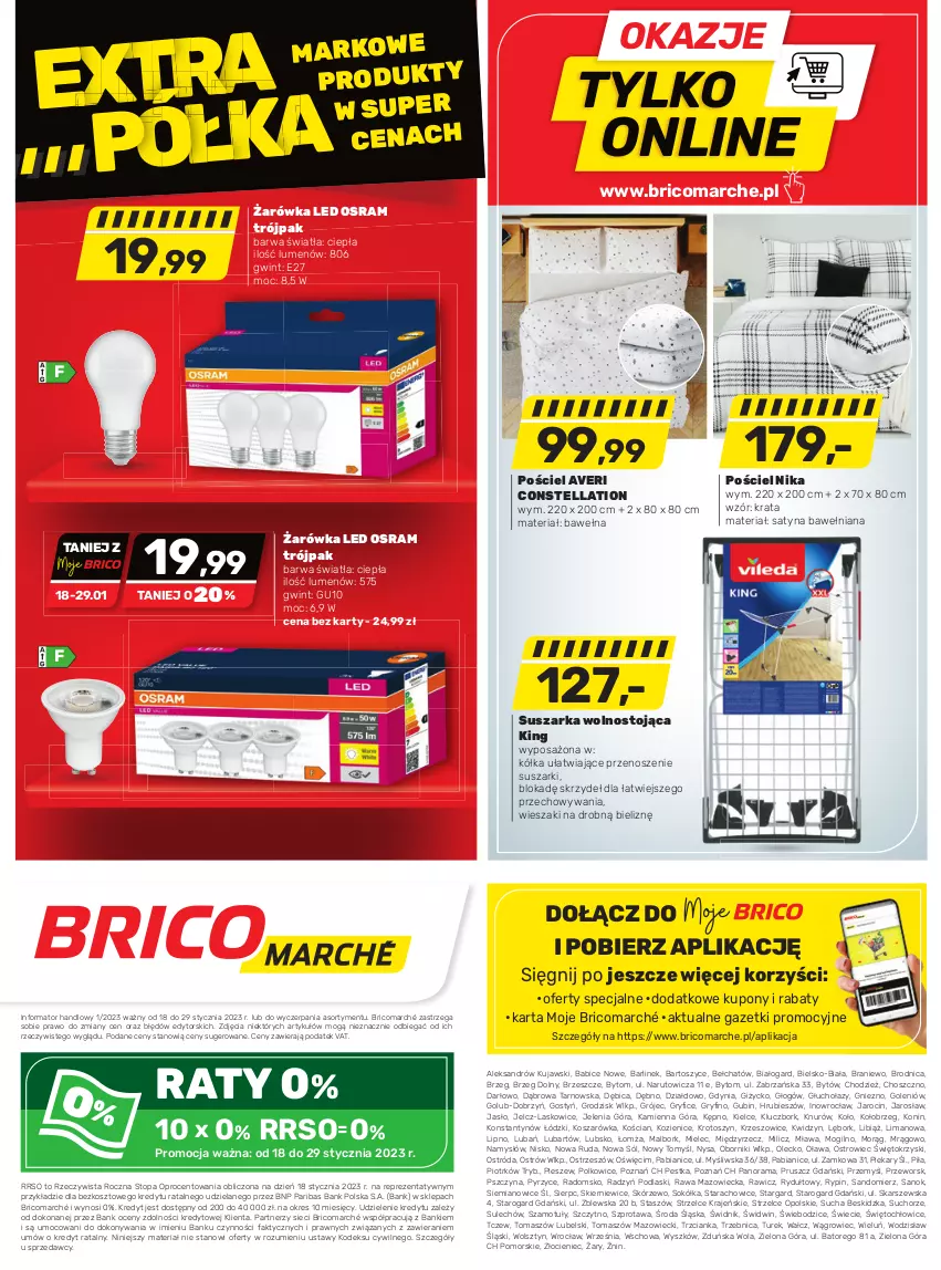 Gazetka promocyjna Bricomarche - Gazetka - ważna 18.01 do 29.01.2023 - strona 8 - produkty: BIC, Fa, Gry, Kosz, Kujawski, Namysłów, Podlaski, Półka, Pościel, Rama, Sok, Sokół, Sól, Sprzedawcy, Suszarka, Suszarki, Szprot, Top, Wełna, Wieszak