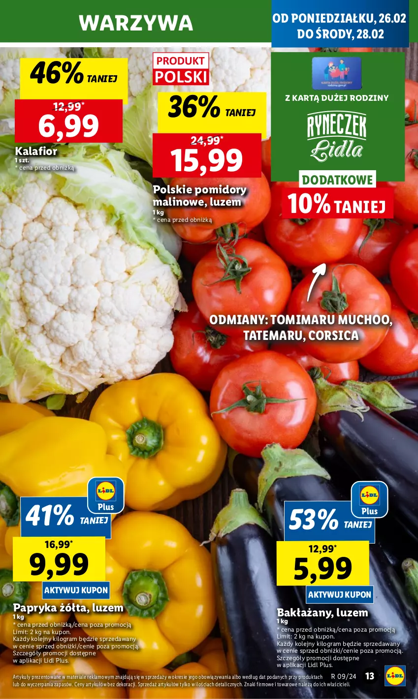 Gazetka promocyjna Lidl - GAZETKA - ważna 26.02 do 28.02.2024 - strona 15 - produkty: Chleb, Gra, Kalafior, Olej, Papryka, Papryka żółta, Pomidory, Ser, Warzywa