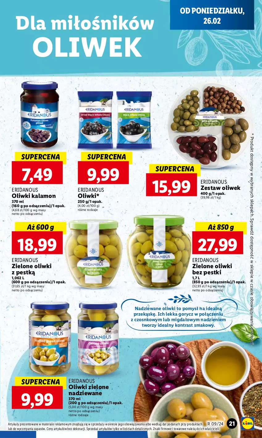 Gazetka promocyjna Lidl - GAZETKA - ważna 26.02 do 28.02.2024 - strona 23 - produkty: Oliwki, Oliwki zielone