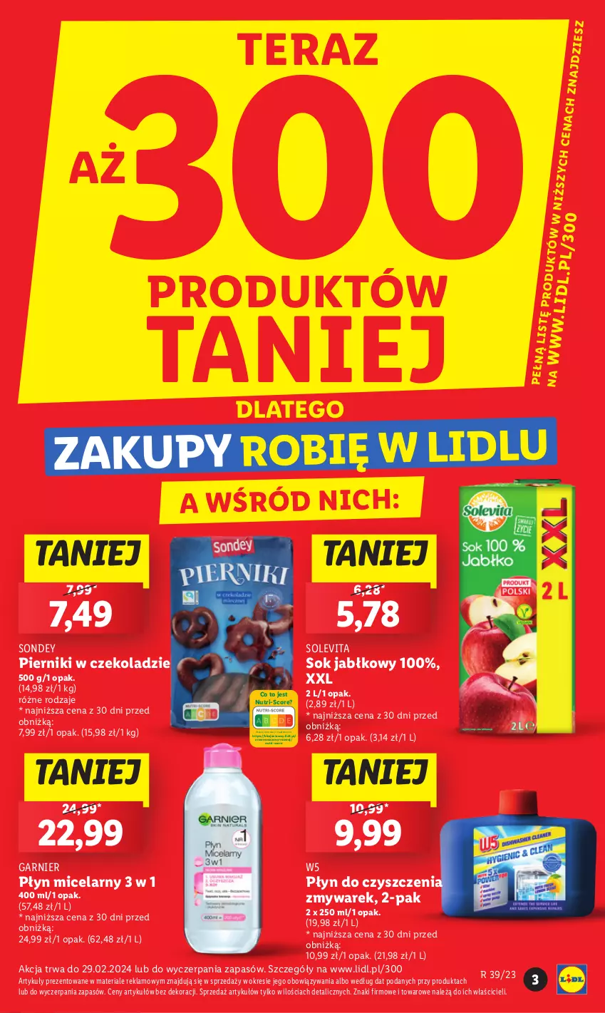 Gazetka promocyjna Lidl - GAZETKA - ważna 26.02 do 28.02.2024 - strona 3 - produkty: Garnier, Piernik, Pierniki w czekoladzie, Płyn micelarny, Sok, Sok jabłkowy, Tera, Wazon