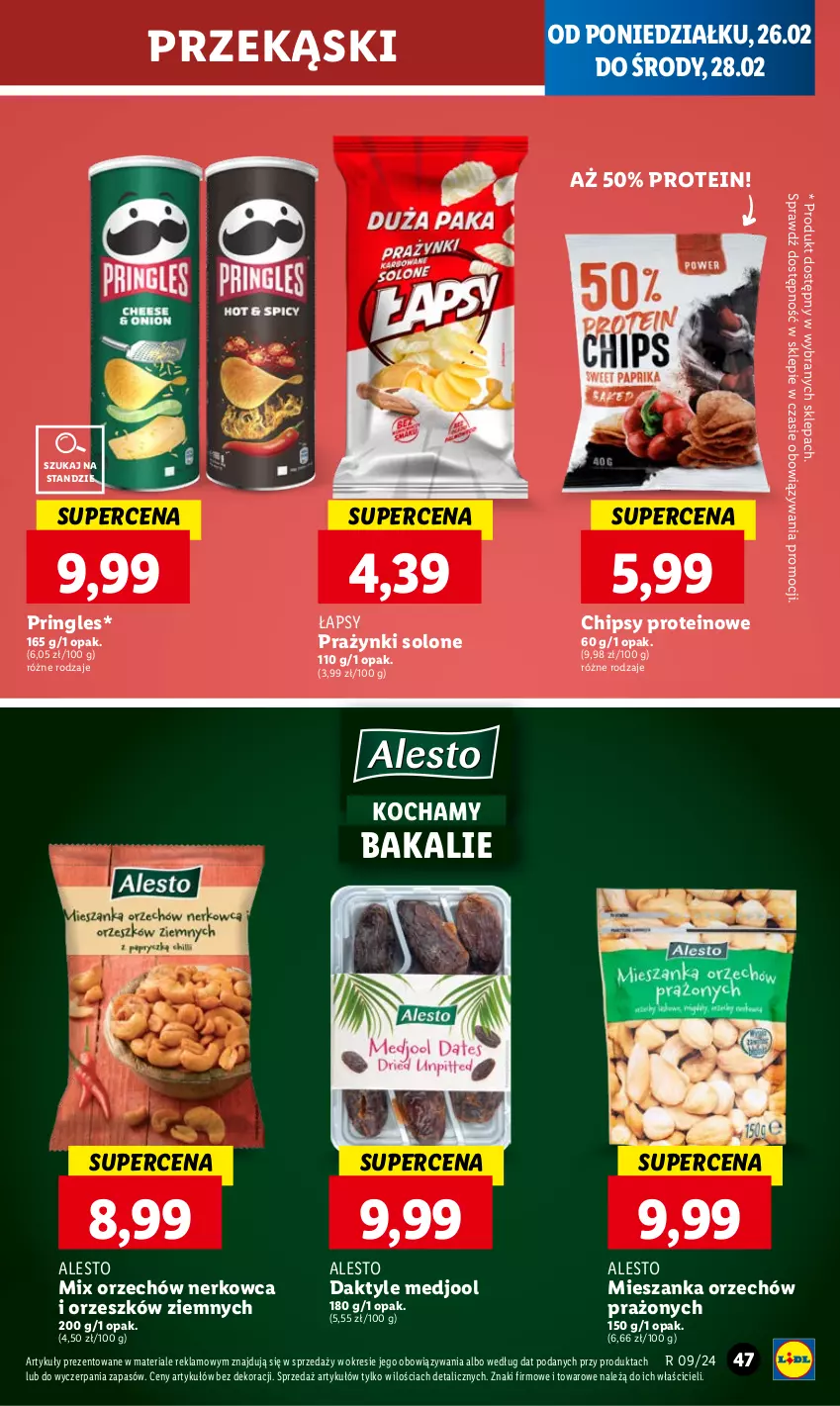 Gazetka promocyjna Lidl - GAZETKA - ważna 26.02 do 28.02.2024 - strona 51 - produkty: Chipsy, Daktyle, Koc, Pringles