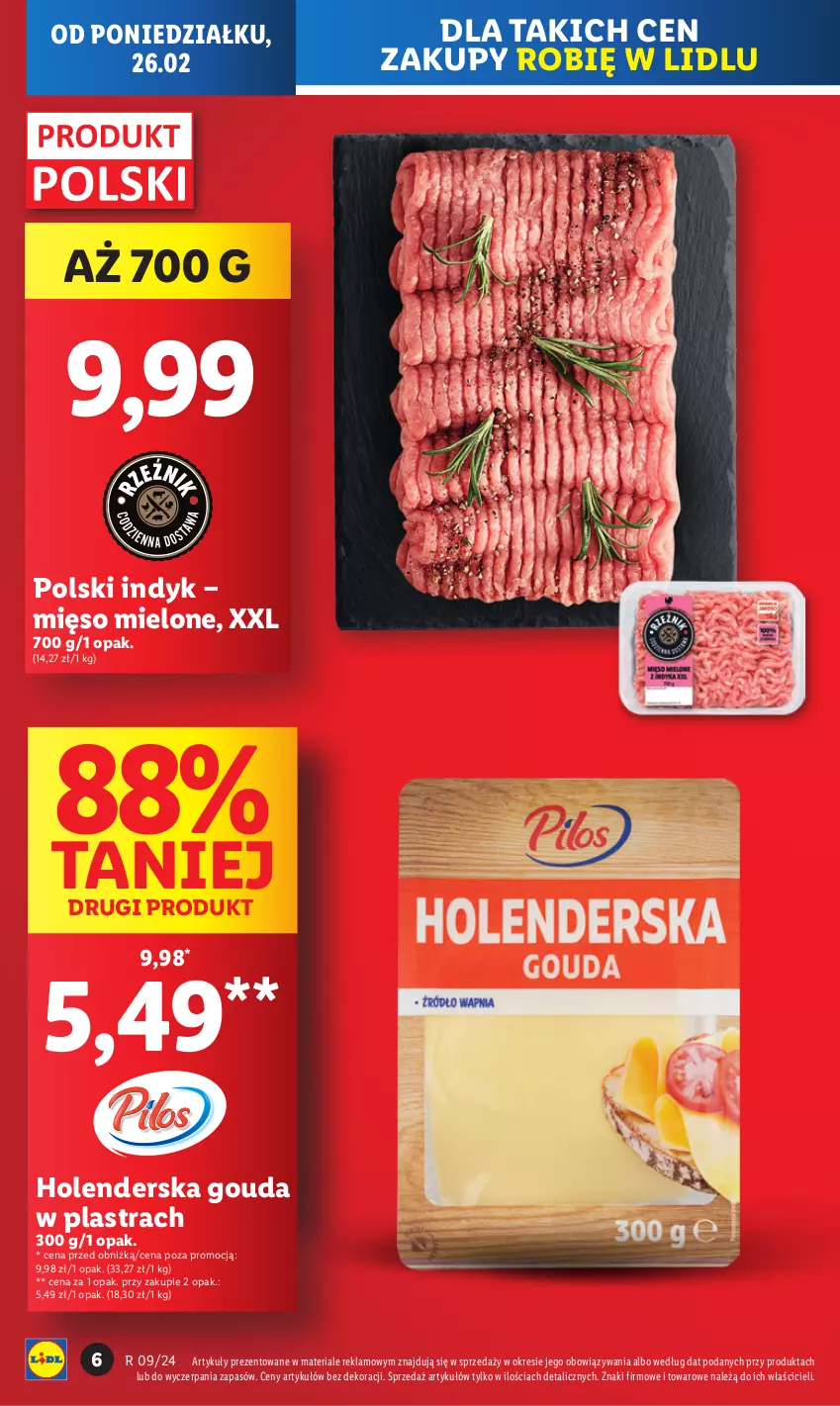 Gazetka promocyjna Lidl - GAZETKA - ważna 26.02 do 28.02.2024 - strona 6 - produkty: Gouda, Mięso, Mięso mielone