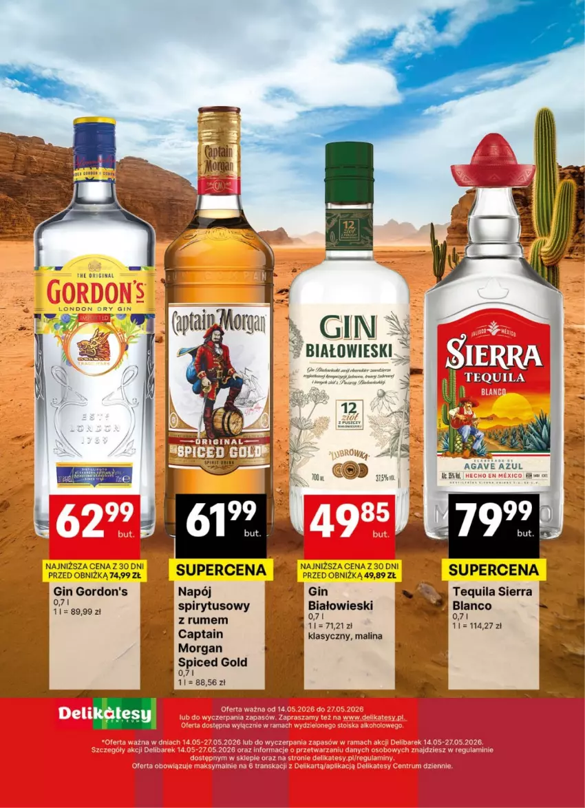Gazetka promocyjna Delikatesy Centrum - Delibarek DC20-DC21 - ważna 14.05 do 27.05.2026 - strona 19 - produkty: Gin, Gordon's, Napój, Rum, Tequila