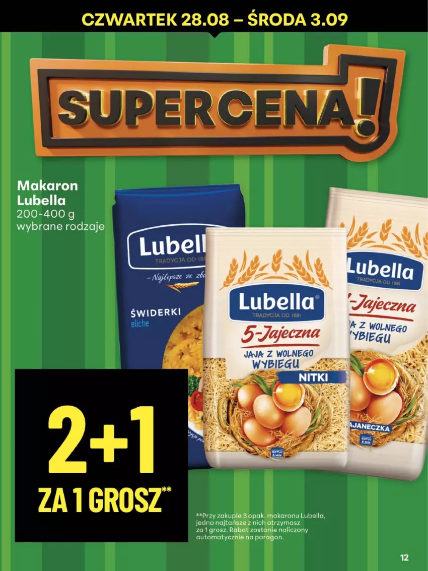 Gazetka promocyjna Delikatesy Centrum - Franczyza DC35 Czwartek - ważna 28.08 do 03.09.2025 - strona 12 - produkty: Bell, Bella, Jaja, Lubella, Makaron