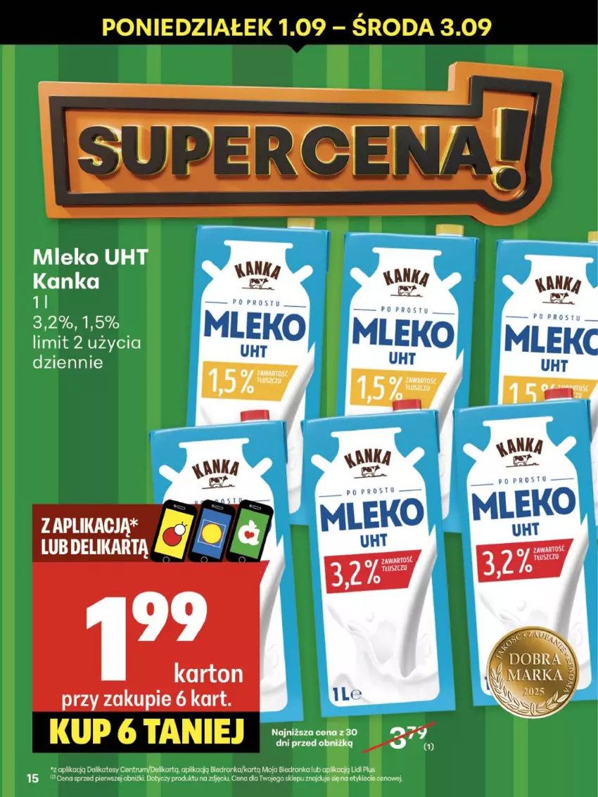 Gazetka promocyjna Delikatesy Centrum - Franczyza DC35 Czwartek - ważna 28.08 do 03.09.2025 - strona 15 - produkty: Dron, Fa, Mleko, Rum