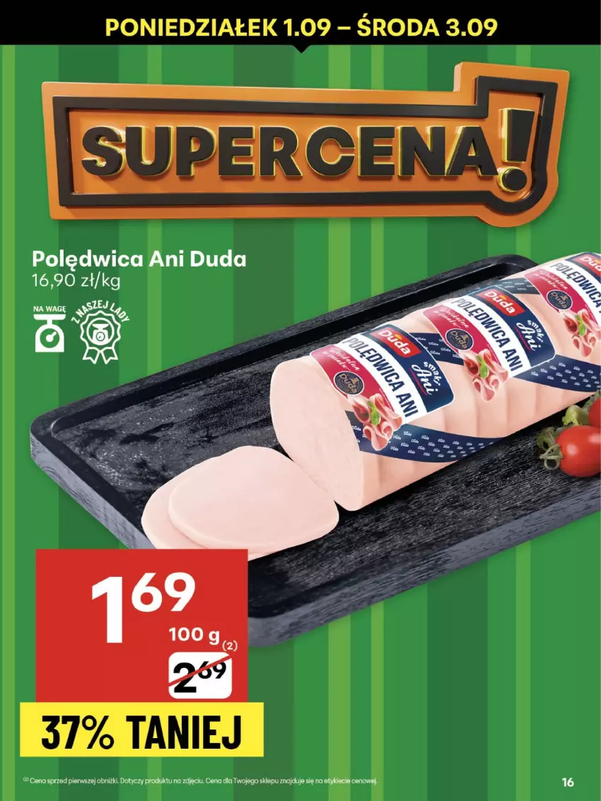 Gazetka promocyjna Delikatesy Centrum - Franczyza DC35 Czwartek - ważna 28.08 do 03.09.2025 - strona 16 - produkty: Duda, Polędwica