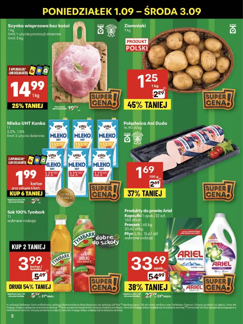Gazetka promocyjna Delikatesy Centrum - Franczyza DC35 Czwartek - ważna 28.08 do 03.09.2025 - strona 2 - produkty: Dron, Duda, Mleko, Polędwica, Rum, Szynka, Szynka wieprzowa