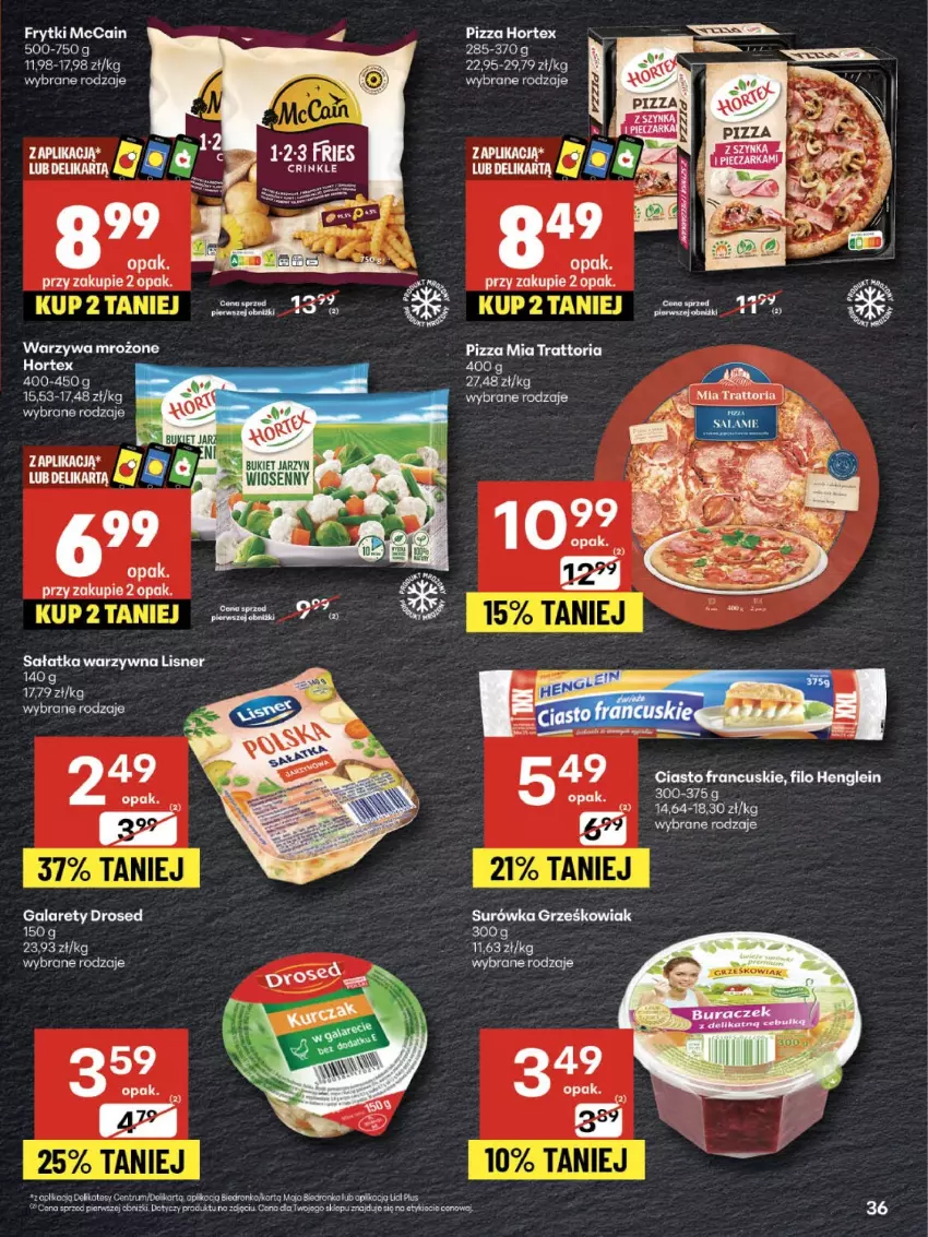 Gazetka promocyjna Delikatesy Centrum - Franczyza DC35 Czwartek - ważna 28.08 do 03.09.2025 - strona 36 - produkty: Bukiet, Ciasto francuskie, Dron, Gala, Hortex, Koc, Lisner, Pizza, Rum, Sałat, Sałatka, Sałatka warzywna, Warzywa
