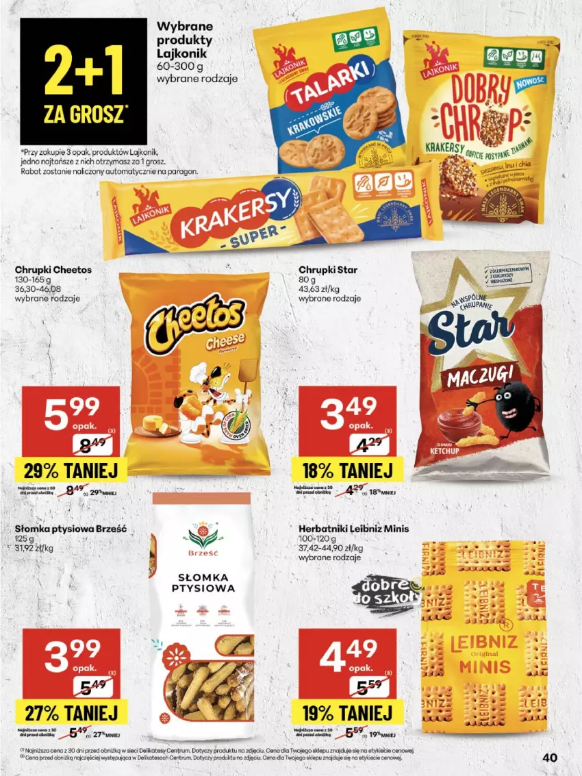 Gazetka promocyjna Delikatesy Centrum - Franczyza DC35 Czwartek - ważna 28.08 do 03.09.2025 - strona 40 - produkty: Cheetos, Chrupki, Herbatniki, Lajkonik, Rum