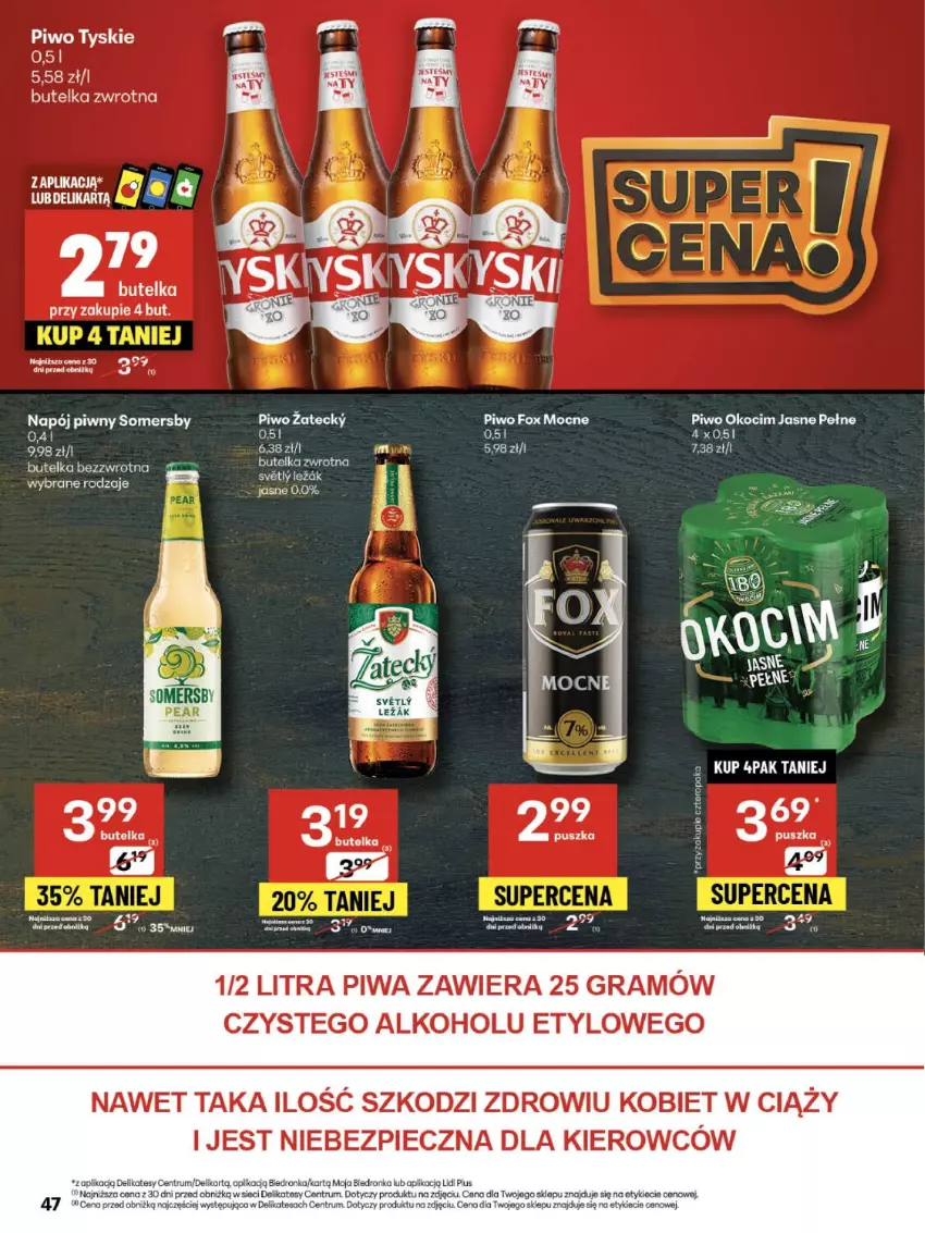 Gazetka promocyjna Delikatesy Centrum - Franczyza DC35 Czwartek - ważna 28.08 do 03.09.2025 - strona 47 - produkty: Dron, Gra, Napój, Piec, Piwa, Piwo, Rum, Somersby, Tyskie