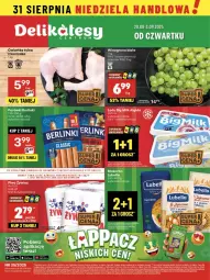 Gazetka promocyjna Delikatesy Centrum - Franczyza DC35 Czwartek - Gazetka - ważna od 03.09 do 03.09.2025 - strona 1 - produkty: Piwa, Piwo, Piec, Makaron, Rum, Por, Gra, Rama, Parówki, Big Milk, Tera, Tran, Dron, Winogrona, Wino, Berlinki