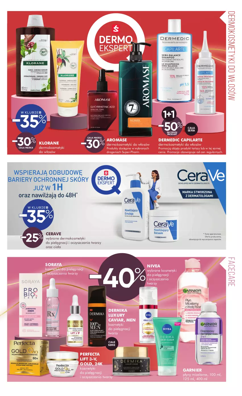 Gazetka promocyjna Super Pharm - Gazetka - ważna 14.02 do 27.02.2025 - strona 5 - produkty: Capilarte, CeraVe, Dermedic, Dermika, Fa, Garnier, Klorane, Kosmetyki do pielęgnacji, Nivea, Perfecta, Ser