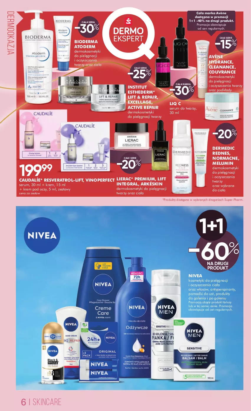 Gazetka promocyjna Super Pharm - Gazetka - ważna 14.02 do 27.02.2025 - strona 6 - produkty: Antyperspirant, Atoderm, Avène, Bioderma, Dermedic, Gra, Kosmetyki do pielęgnacji, Krem pod oczy, Lierac, Nivea, Podkład, Rum, Ser, Serum, Serum do twarzy