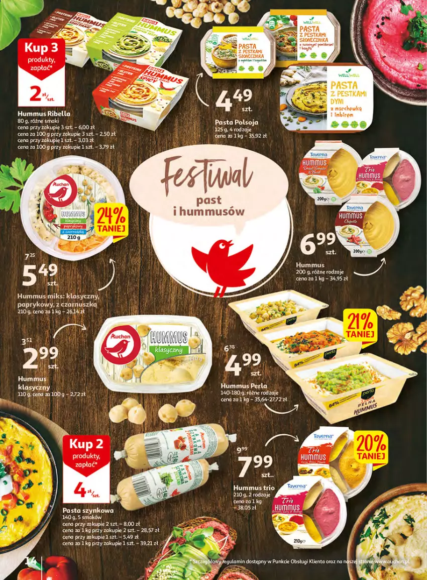 Gazetka promocyjna Auchan - Włoska kuchnia jest w cenie Hipermarkety - ważna 05.05 do 11.05.2022 - strona 14 - produkty: Bell, Bella, Hummus, Imbir, Mus