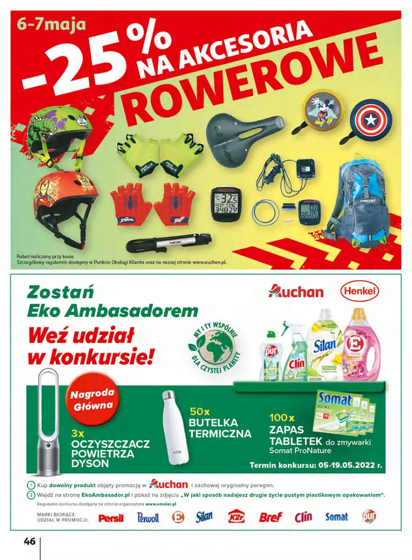 Gazetka promocyjna Auchan - Włoska kuchnia jest w cenie Hipermarkety - ważna 05.05 do 11.05.2022 - strona 46 - produkty: Gin, Oczyszczacz powietrza, Silan, Somat, Tran