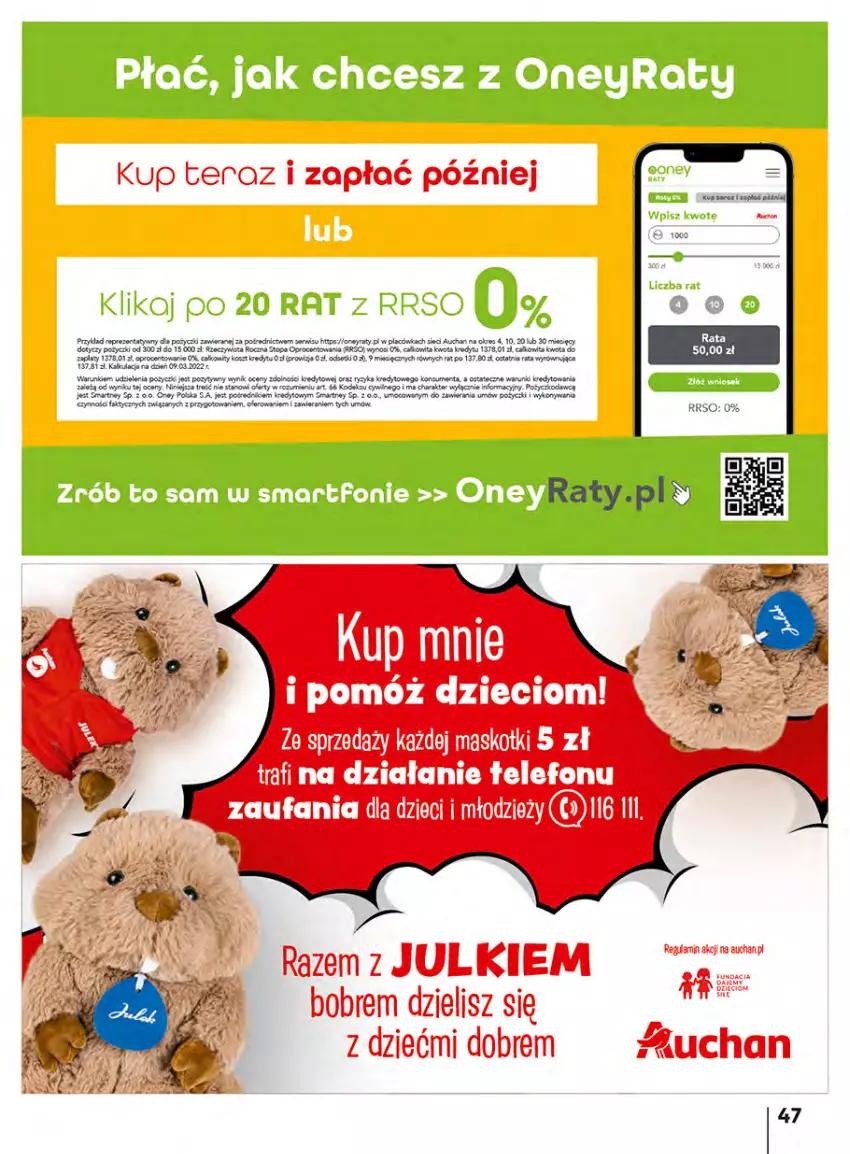 Gazetka promocyjna Auchan - Włoska kuchnia jest w cenie Hipermarkety - ważna 05.05 do 11.05.2022 - strona 47 - produkty: Dzieci, Fa, Miecz, Ser, Tatra, Telefon, Top, Tran