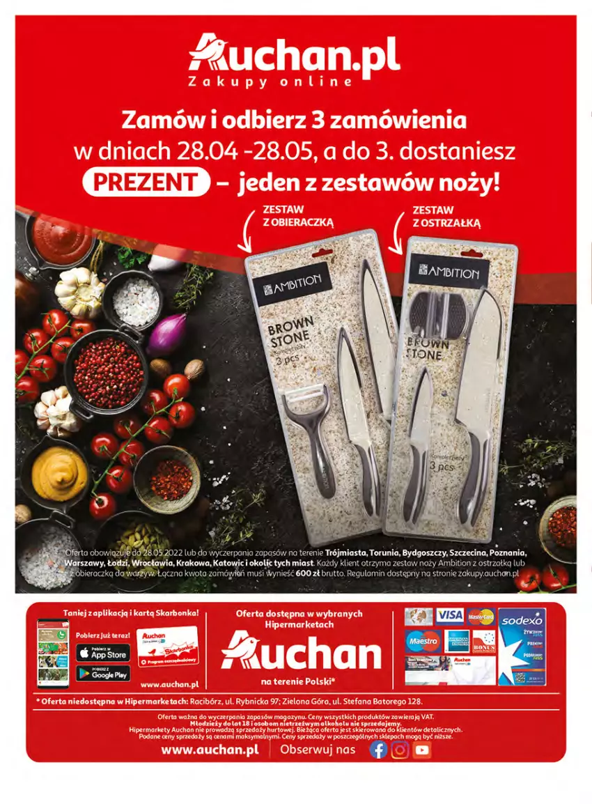 Gazetka promocyjna Auchan - Włoska kuchnia jest w cenie Hipermarkety - ważna 05.05 do 11.05.2022 - strona 48 - produkty: Ambition, Mus, Noż, Por