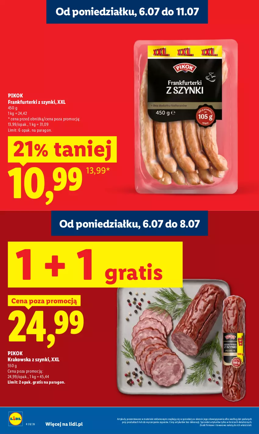 Gazetka promocyjna Lidl - Gazetka ważna od 6.07 do 8.07 - ważna 06.07 do 08.07.2026 - strona 12 - produkty: Frankfurterki, Gra, PIKOK