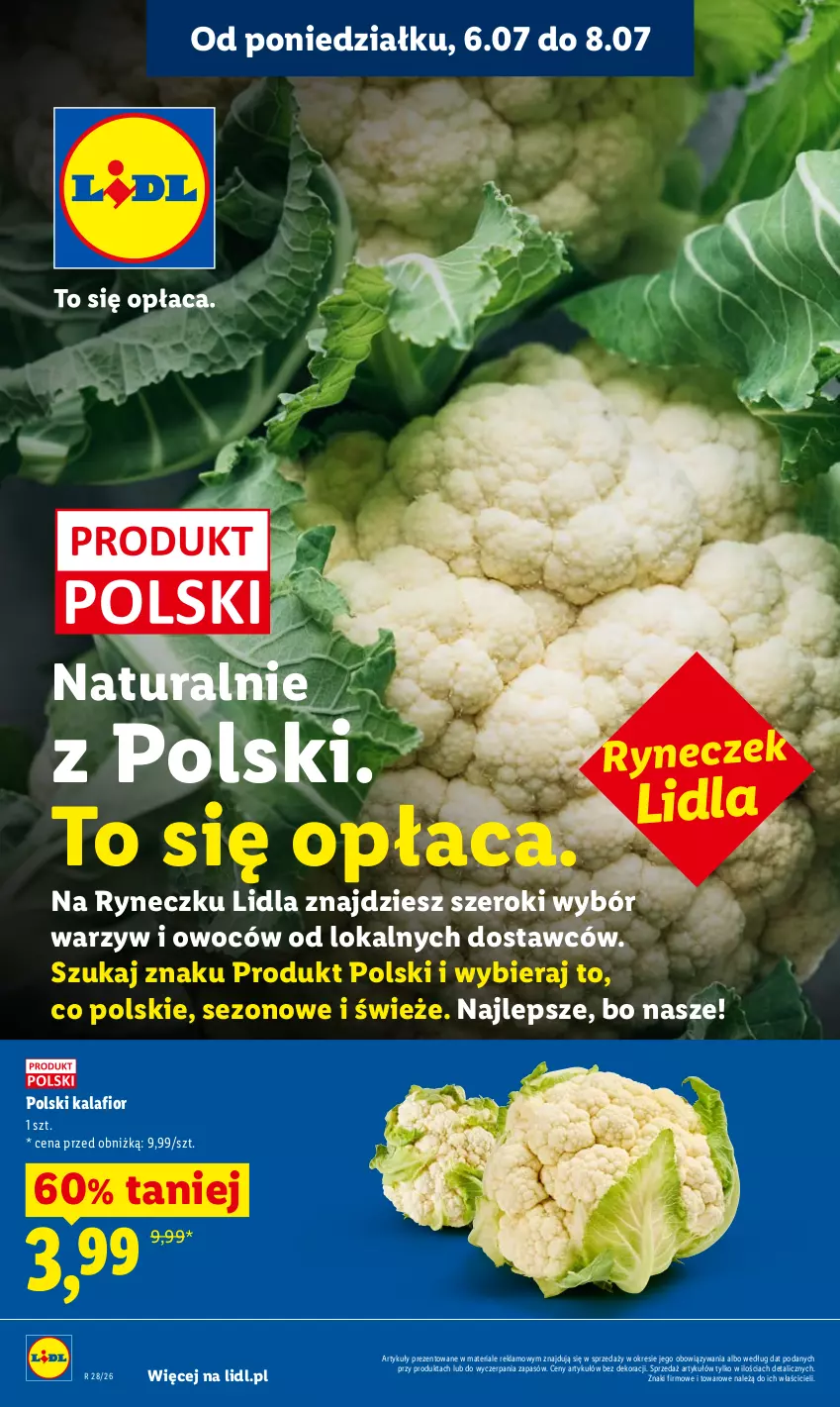 Gazetka promocyjna Lidl - Gazetka ważna od 6.07 do 8.07 - ważna 06.07 do 08.07.2026 - strona 34 - produkty: Kalafior, O nas