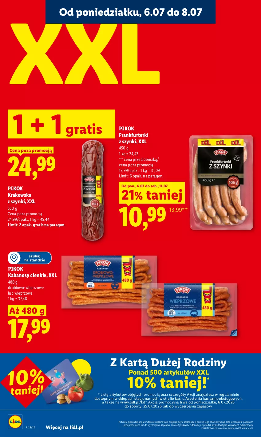 Gazetka promocyjna Lidl - Gazetka ważna od 6.07 do 8.07 - ważna 06.07 do 08.07.2026 - strona 40 - produkty: Frankfurterki, Gra, Kabanos, PIKOK