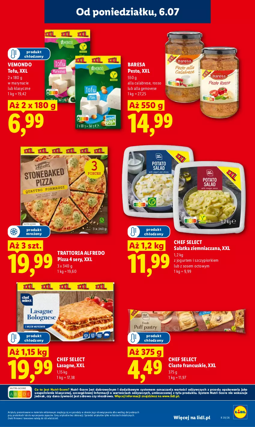 Gazetka promocyjna Lidl - Gazetka ważna od 6.07 do 8.07 - ważna 06.07 do 08.07.2026 - strona 43 - produkty: Ciasto francuskie, Jogurt, Lasagne, Pesto, Pizza, Sałat, Sałatka, Ser, Sos, Tofu