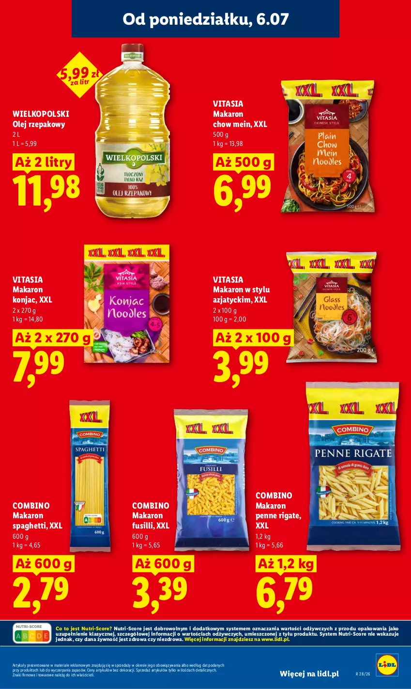 Gazetka promocyjna Lidl - Gazetka ważna od 6.07 do 8.07 - ważna 06.07 do 08.07.2026 - strona 47 - produkty: Makaron, Olej, Olej rzepakowy, Penne, Spaghetti