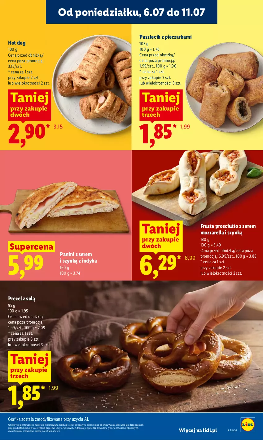 Gazetka promocyjna Lidl - Gazetka ważna od 6.07 do 8.07 - ważna 06.07 do 08.07.2026 - strona 63 - produkty: Gra, Grafika, Hot dog, Mozzarella, Pasztecik z pieczarkami, Piec, Pieczarka, Prosciutto, Rust, Ser