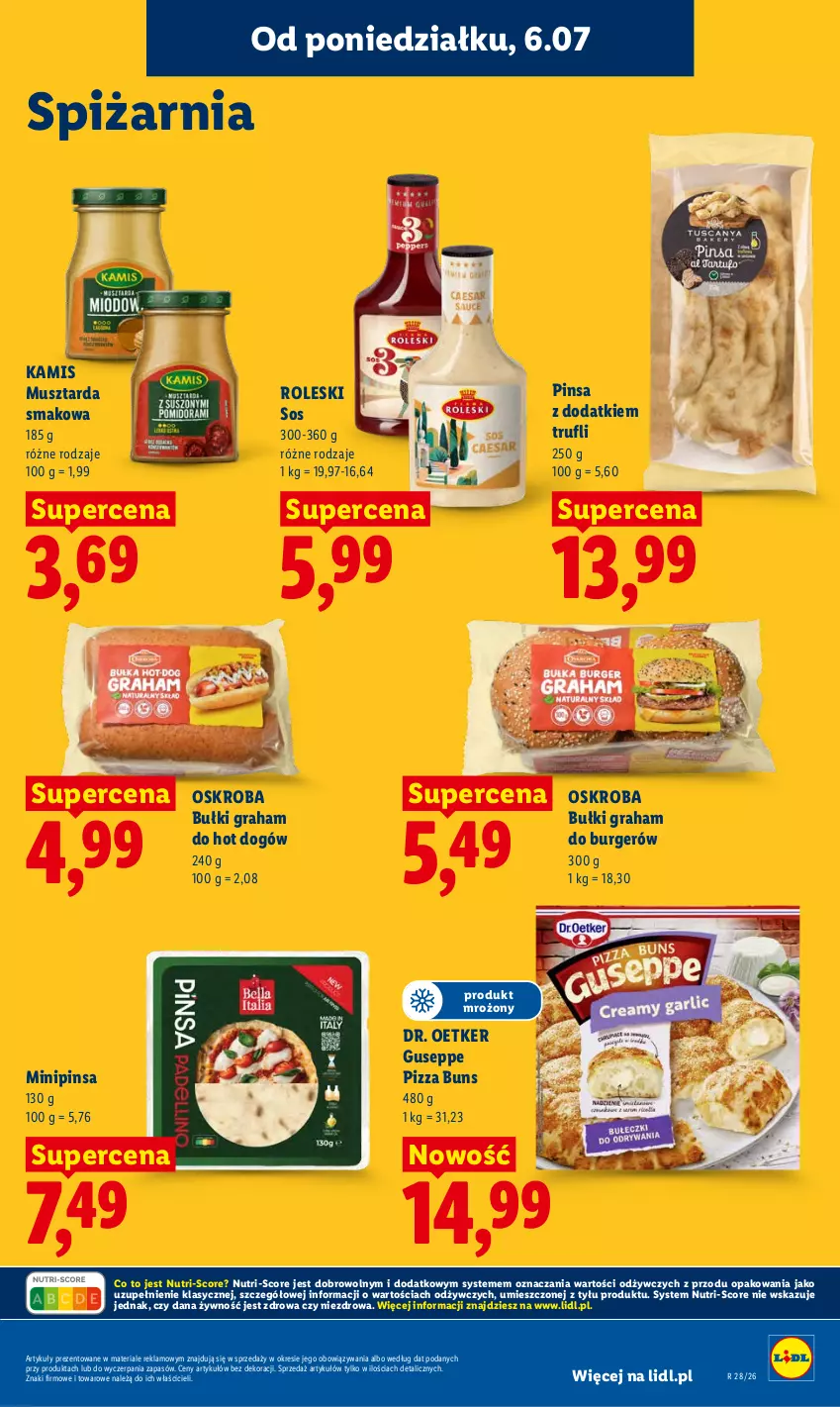 Gazetka promocyjna Lidl - Gazetka ważna od 6.07 do 8.07 - ważna 06.07 do 08.07.2026 - strona 71 - produkty: Burger, Dr. Oetker, Gra, Hot dog, Kamis, Mus, Musztarda, Pizza, Sos