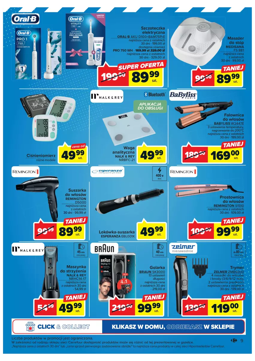 Gazetka promocyjna Carrefour - Gazetka Multimedia w dobrych cenach - ważna 14.02 do 04.03.2023 - strona 11 - produkty: Babyliss, Braun, Ciśnieniomierz, Fa, Golarka, Gra, Isana, Lokówka, Masażer, Maszynka, Prostownica do włosów, Remington, Suszarka, Szczoteczka, Szynka, Waga