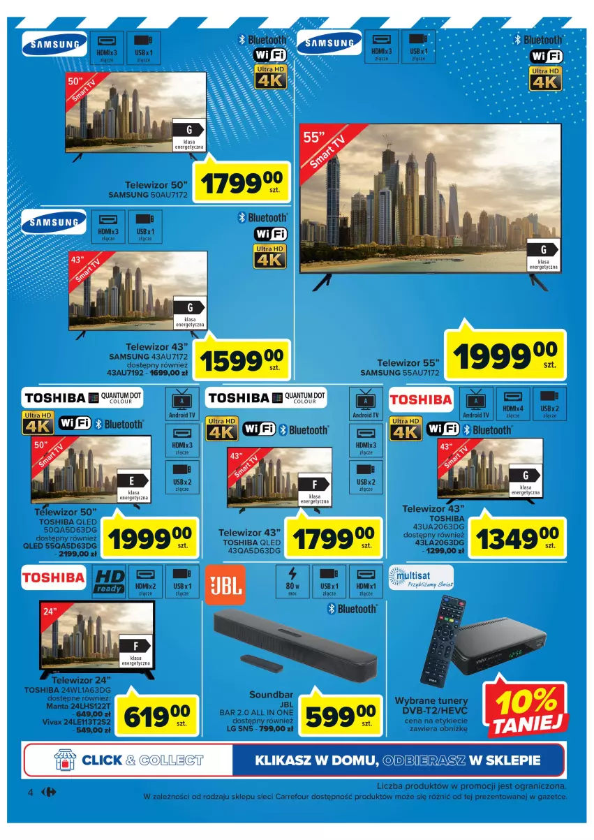 Gazetka promocyjna Carrefour - Gazetka Multimedia w dobrych cenach - ważna 14.02 do 04.03.2023 - strona 6 - produkty: Android TV, Gra, JBL, LG, Manta, Samsung, Soundbar, Telewizor, Top, Toshiba