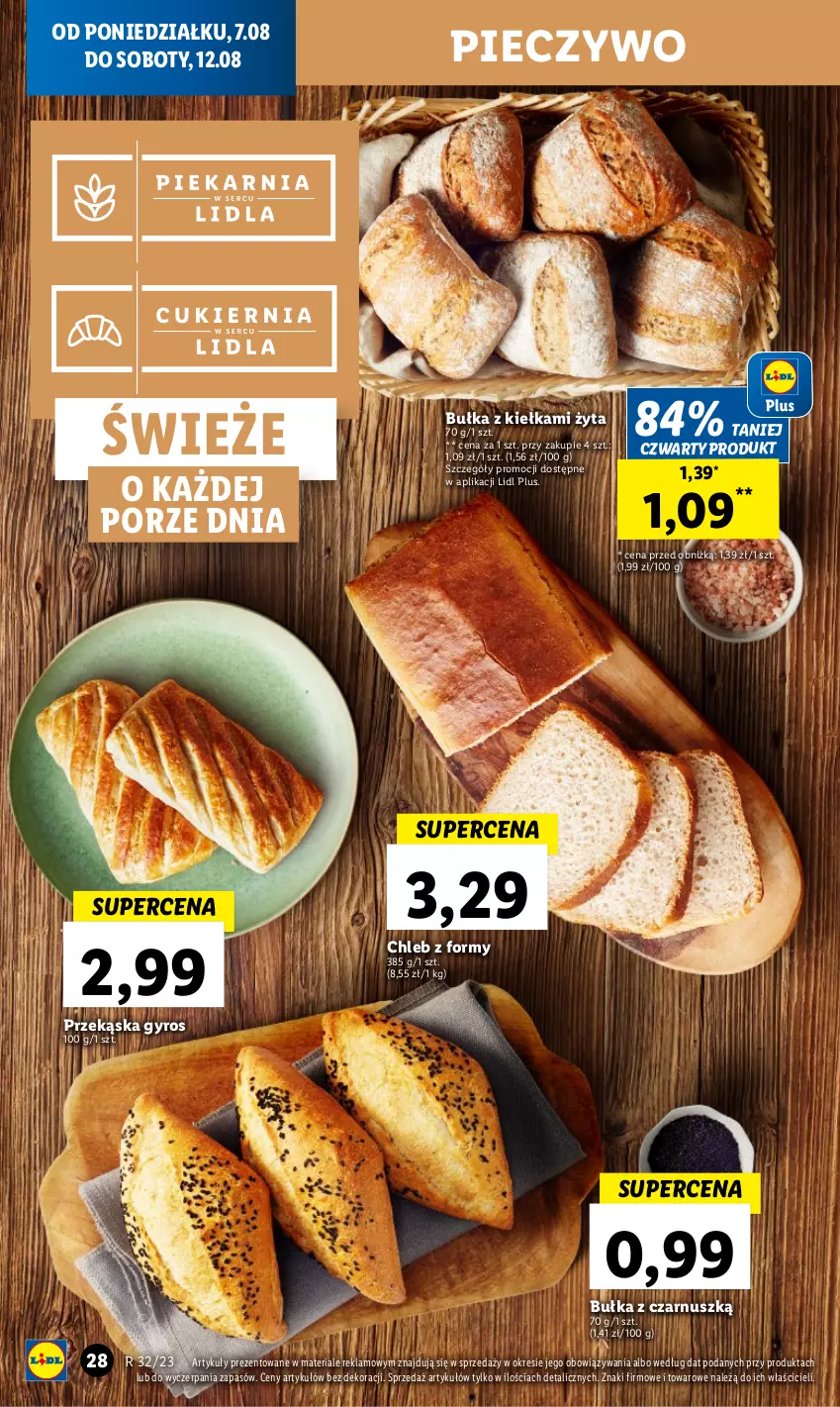 Gazetka promocyjna Lidl - GAZETKA - ważna 07.08 do 12.08.2023 - strona 44 - produkty: Bułka, Chleb, Gyros, Piec, Pieczywo, Por