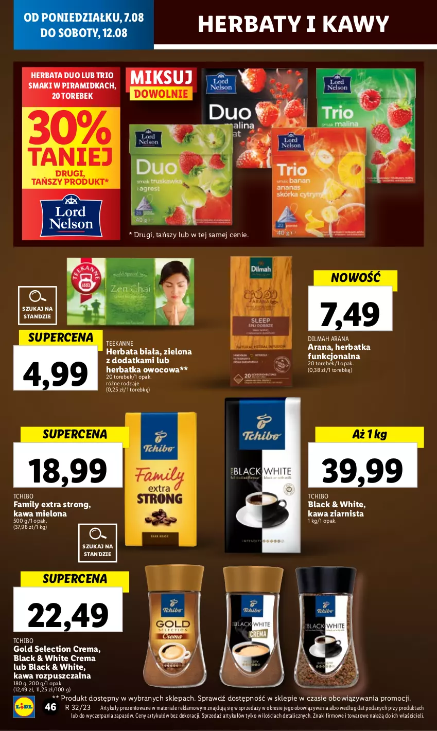 Gazetka promocyjna Lidl - GAZETKA - ważna 07.08 do 12.08.2023 - strona 64 - produkty: Dilmah, Fa, Herbata, Kawa, Kawa mielona, Kawa rozpuszczalna, Kawa ziarnista, Lack, Tchibo, Tchibo Family, Teekanne