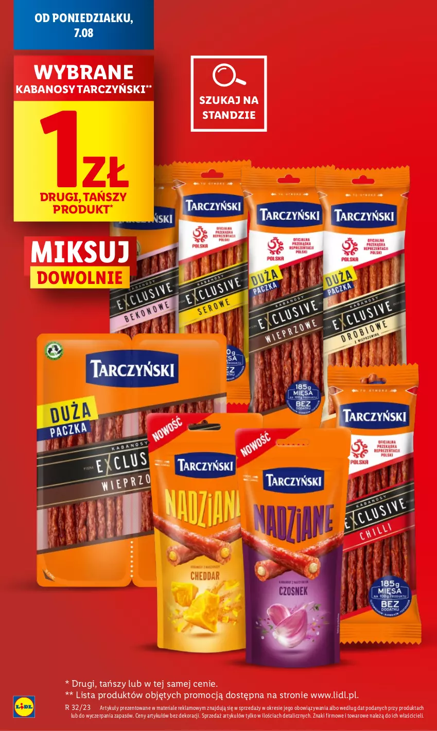 Gazetka promocyjna Lidl - GAZETKA - ważna 07.08 do 12.08.2023 - strona 8 - produkty: Kabanos, Tarczyński