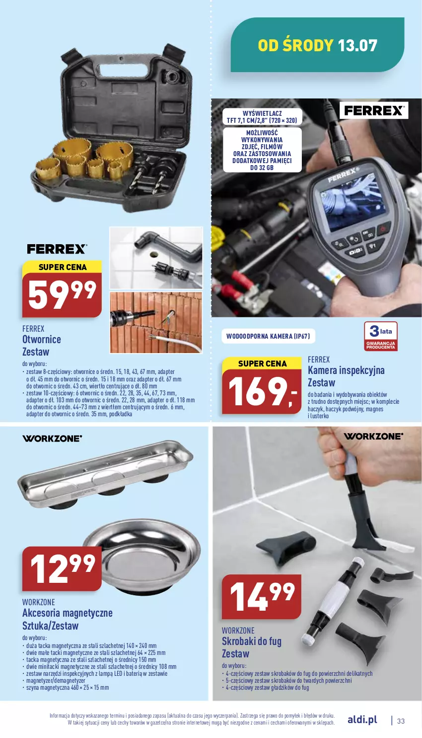 Gazetka promocyjna Aldi - Pełny katalog - ważna 11.07 do 16.07.2022 - strona 33 - produkty: Haczyk, Kamera, Podkład, Podkładka, Por, Szyna, Zestaw narzędzi