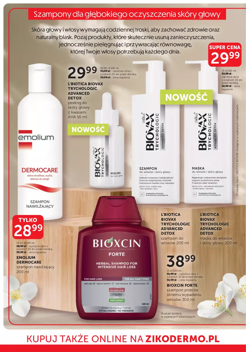 Gazetka promocyjna Ziko - Gazetka Ziko Dermo - ważna 15.05 do 28.05.2025 - strona 24 - produkty: Biovax, Emolium, L'Biotica, Maska, Maska do włosów, Peeling, Szampon, Wasa, Zdrowie