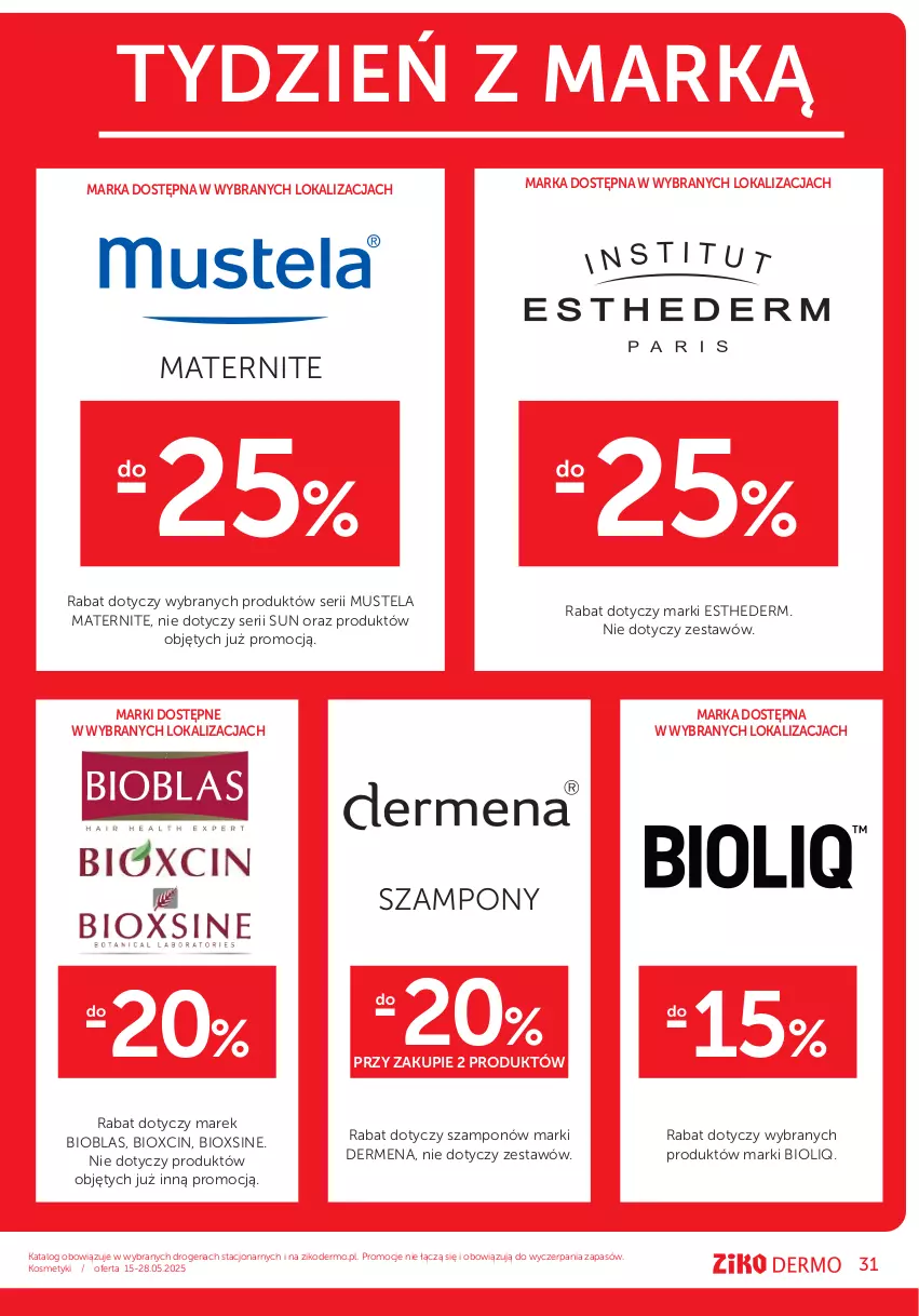 Gazetka promocyjna Ziko - Gazetka Ziko Dermo - ważna 15.05 do 28.05.2025 - strona 31 - produkty: Dermena, Mus, Mustela, Ser, Szampon
