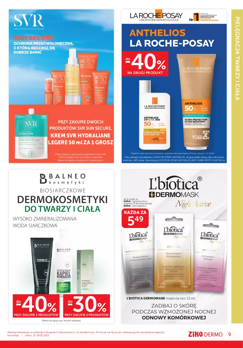Gazetka promocyjna Ziko - Gazetka Ziko Dermo - ważna 15.05 do 28.05.2025 - strona 9 - produkty: Helio, L'Biotica, La Roche-Posay, SVR