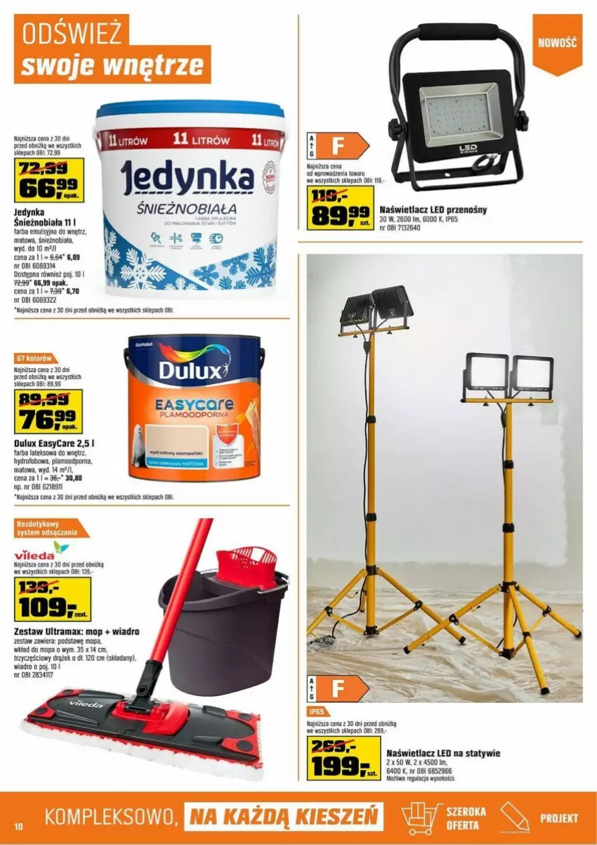 Gazetka promocyjna Obi - ważna 15.11 do 05.12.2023 - strona 2 - produkty: Dulux, Fa, Mop, Naświetlacz, Naświetlacz LED, Rama, Sok, Wiadro