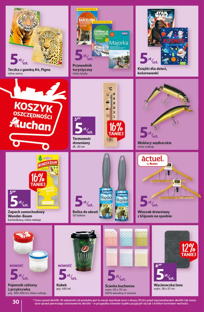 Gazetka promocyjna Auchan - Gazetka Koszyk Oszczędności Hipermarket Auchan - ważna 09.02 do 15.02.2023 - strona 30 - produkty: Dzieci, Kubek, Pojemnik, Pojemnik szklany, Przewodnik, Spodnie, Termometr, Tonik, Wieszak, Wycieraczka