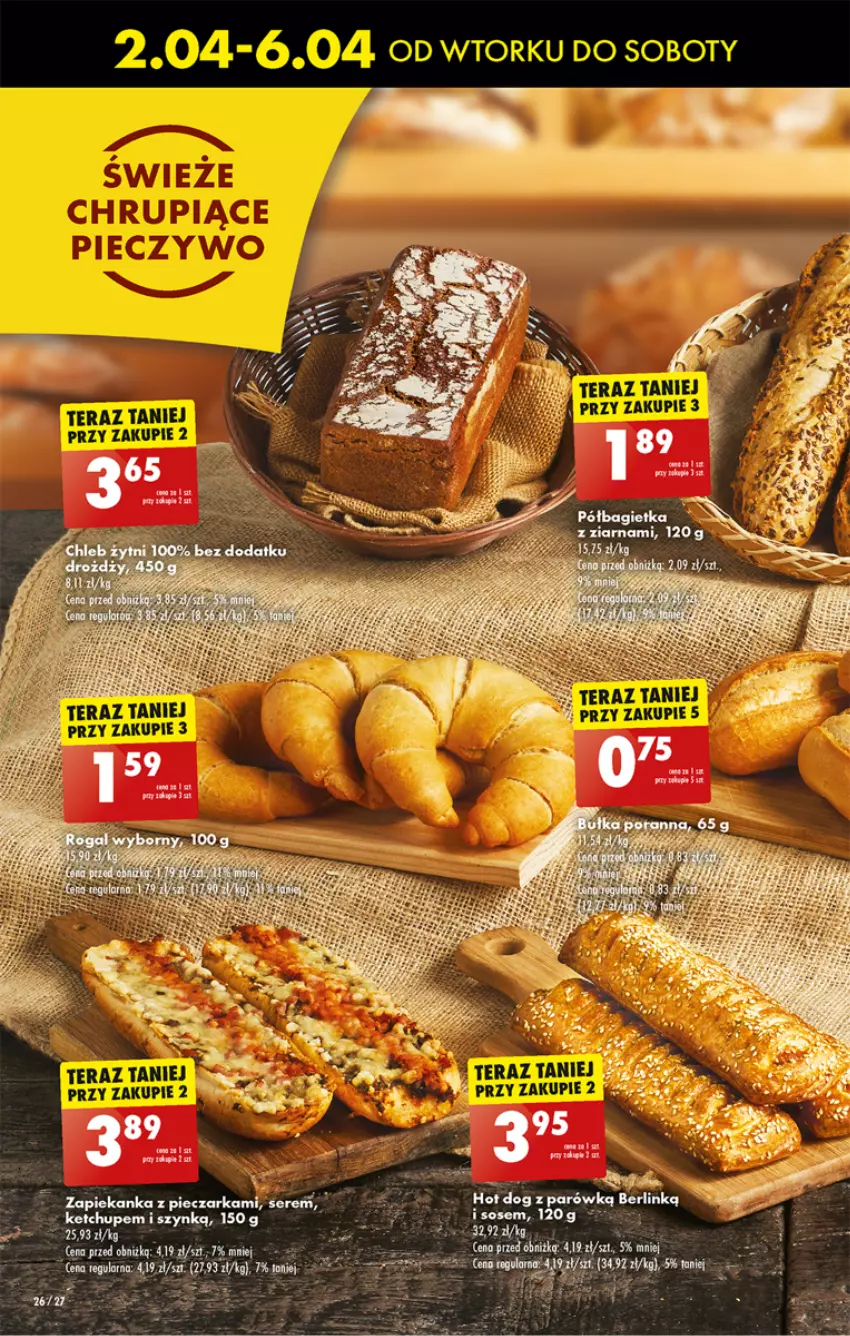 Gazetka promocyjna Biedronka - Od poniedzialku - ważna 08.04 do 13.04.2024 - strona 30 - produkty: Bagietka, Hot dog, Ketchup, Półbagietka