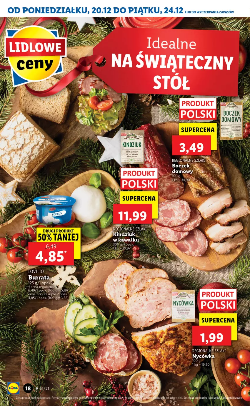 Gazetka promocyjna Lidl - GAZETKA - ważna 20.12 do 24.12.2021 - strona 18 - produkty: Boczek, Kawa, Kindziuk