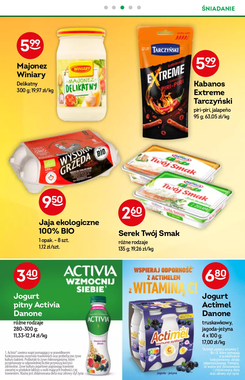 Gazetka promocyjna Żabka - ważna 10.11 do 23.11.2021 - strona 24 - produkty: Actimel, Activia, Danone, Jaja, Jogurt, Jogurt pitny, Kabanos, Majonez, Ser, Serek, Tarczyński, Twój Smak, Winiary