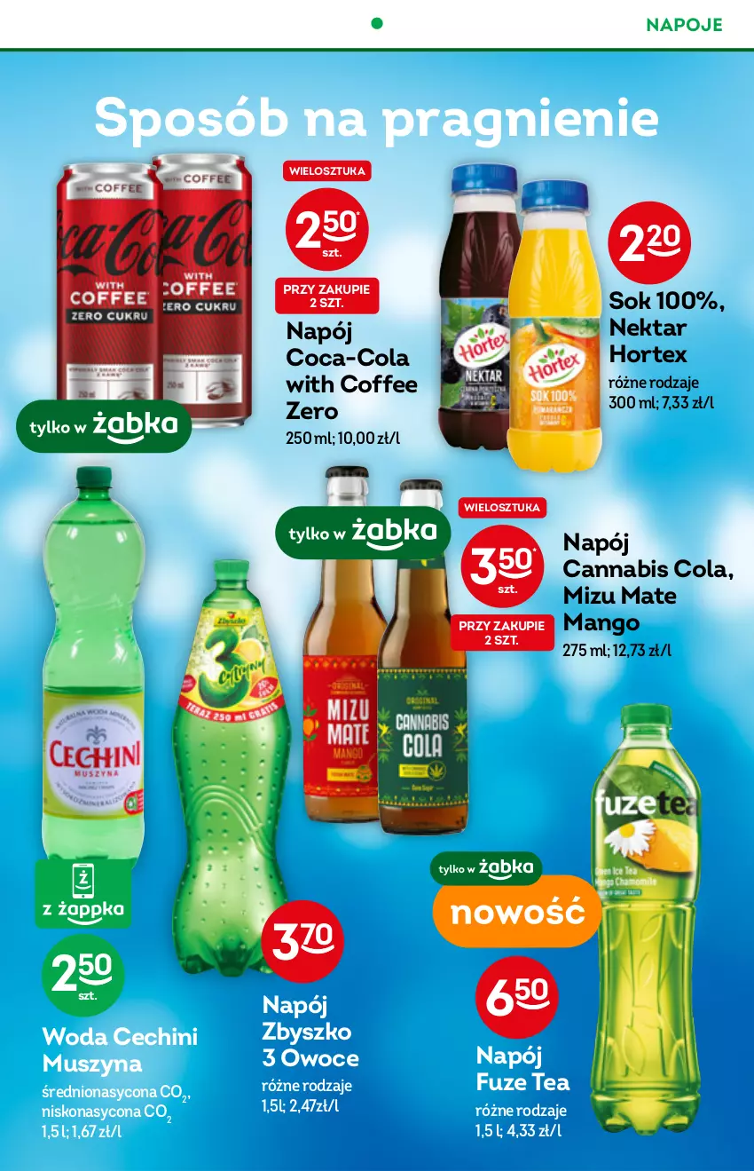 Gazetka promocyjna Żabka - ważna 10.11 do 23.11.2021 - strona 28 - produkty: Coca-Cola, Hortex, Mango, Mus, Napój, Napoje, Nektar, Owoce, Sok, Szyna, Woda