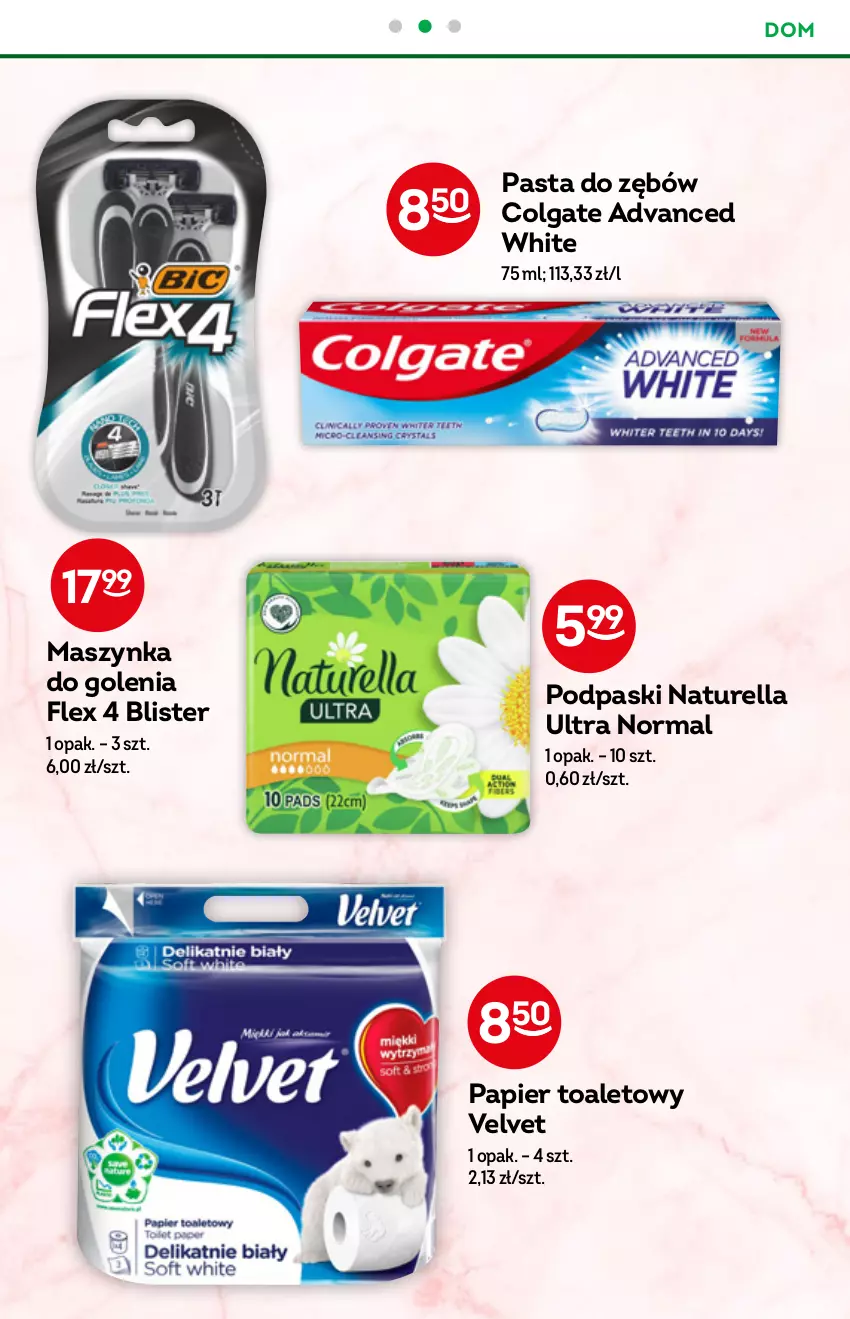 Gazetka promocyjna Żabka - ważna 10.11 do 23.11.2021 - strona 43 - produkty: Colgate, LG, Maszynka, Maszynka do golenia, Naturell, Naturella, Papier, Papier toaletowy, Pasta do zębów, Podpaski, Szynka, Velvet